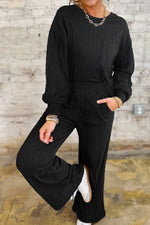 Round Neck Top and Pants Set