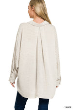 Zenana Woven Stripe Button Down Shirt