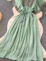Tie Neck Short Sleeve Dress
