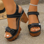 Open Toe Block Heels Sandals
