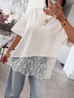 Lace Hem Short Sleeve Top