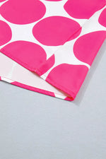 Polka Dot Print Frilled Round Neck Shift Tank Top