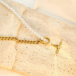 18K Gold-Plated Pearl Toggle Necklace