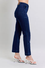Judy Blue Full Size Hw Work Wear Knee Patch Straight Jeans Plus Size