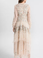 Floral Tulle Layered Maxi Dress