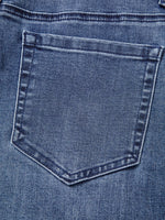 High Waist Button Zip Flare Leg Jeans