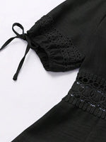 Lace Detail V-Neck Mini Dress