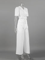 Wrap Top & Wide Leg Pants Set