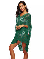 Crochet Knit V-Neck Cover-Up
