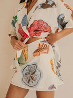 Button Up Short Sleeve Shirt and Shorts Set