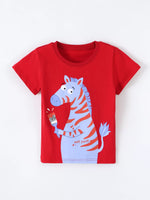 Children's Zebra Round Neck T-Shirt