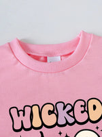Children's Halloween Graphic Sweatshirt and Flare Pants Set