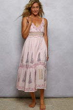 POL Smocked Waistband Floral Midi Cami Dress