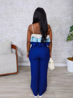 Layered Ruffle Crop Top and Pants Set