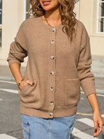 Casual Button-Down Knit Cardigan