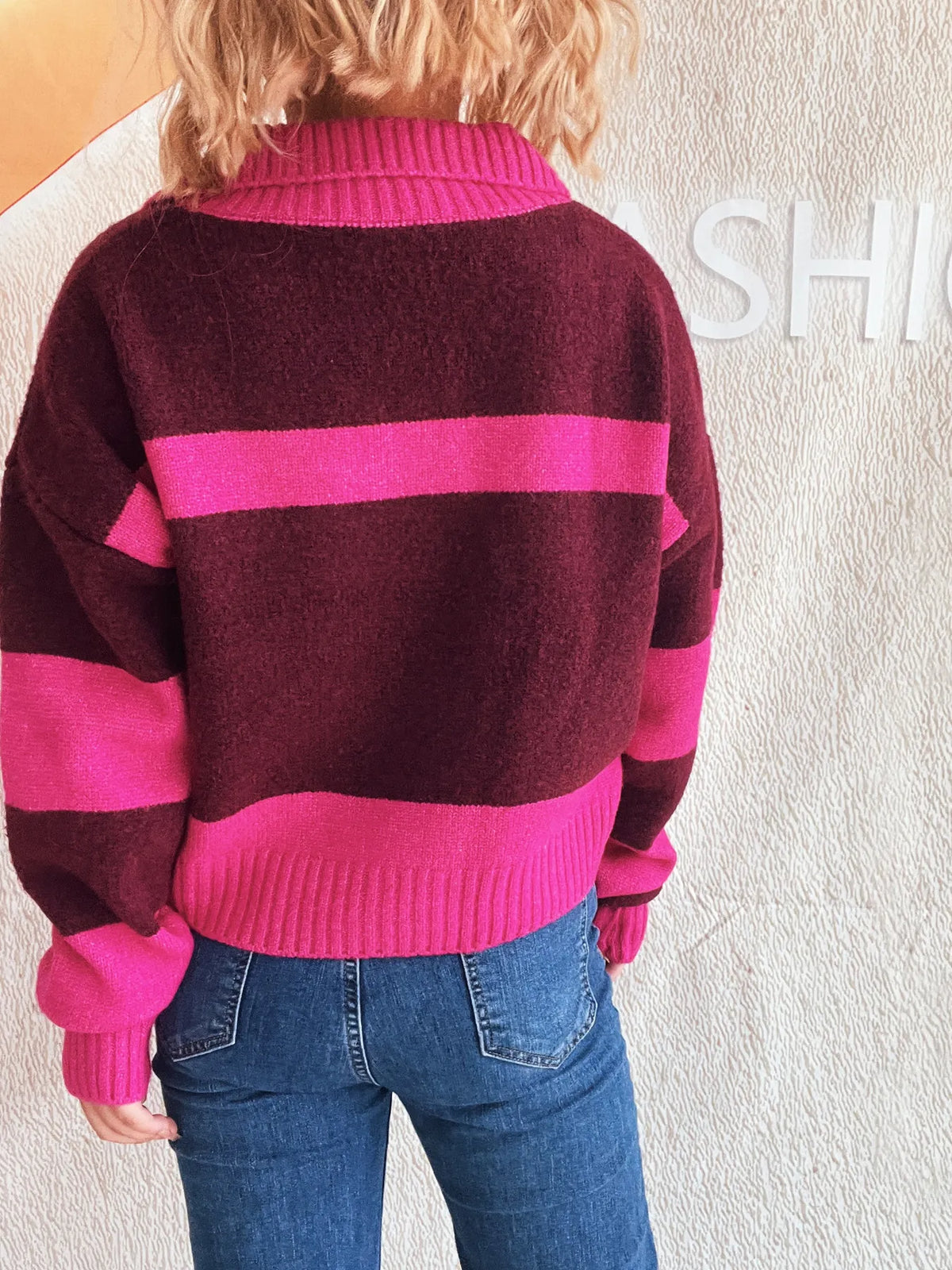 Color Block Long Sleeve Sweater