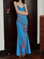 Printed Spaghetti Strap Maxi Dress