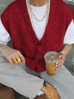 Button-Front Sweater Vest