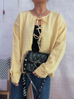 Tie Front Drop Shoulder Cardigan
