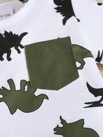 Children's Dinosaur Print Pocket Tee & Shorts Set