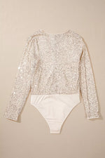 Sparkling Sequin Long Sleeve Bodysuit