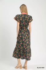 Umgee Mix Floral Midi Dress
