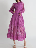 Lace Long Sleeve Midi Dress