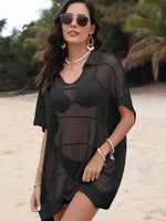 Hollow Out Collared Neck Cover-Up