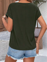Lace Round Neck Short Sleeve T-Shirt