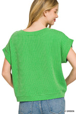 Zenana Raised Rib Cap Sleeve Top