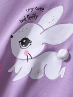 Children's Bunny Half Sleeve Top and Shorts Set