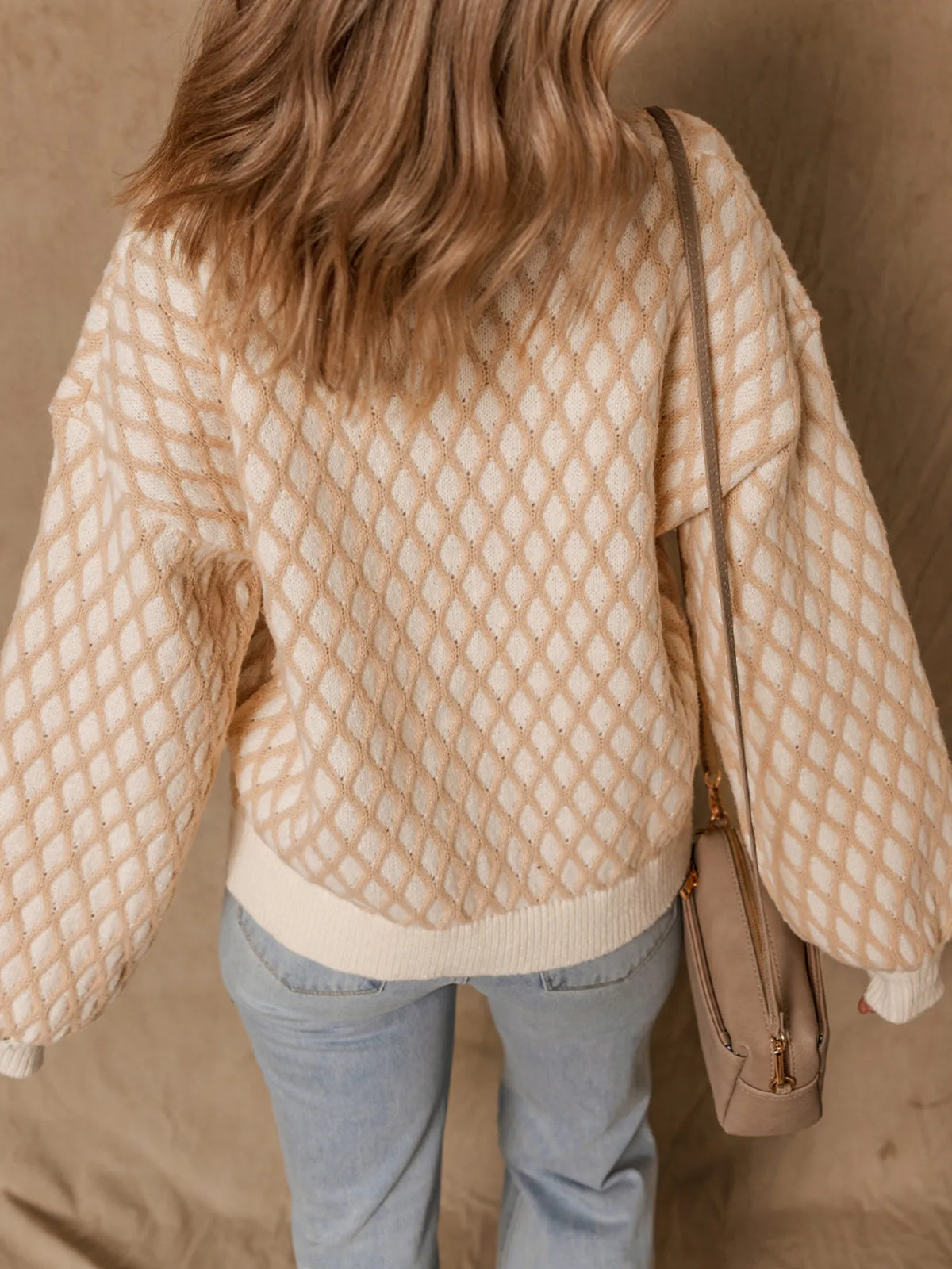 Textured Knit Mock Neck Sweater