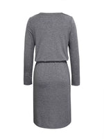 Long Sleeve Drawstring Midi Dress