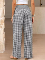 Gingham Wide-Leg Pants