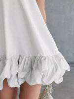 Full Size V-Neck Bubble Hem Mini Dress Plus Size