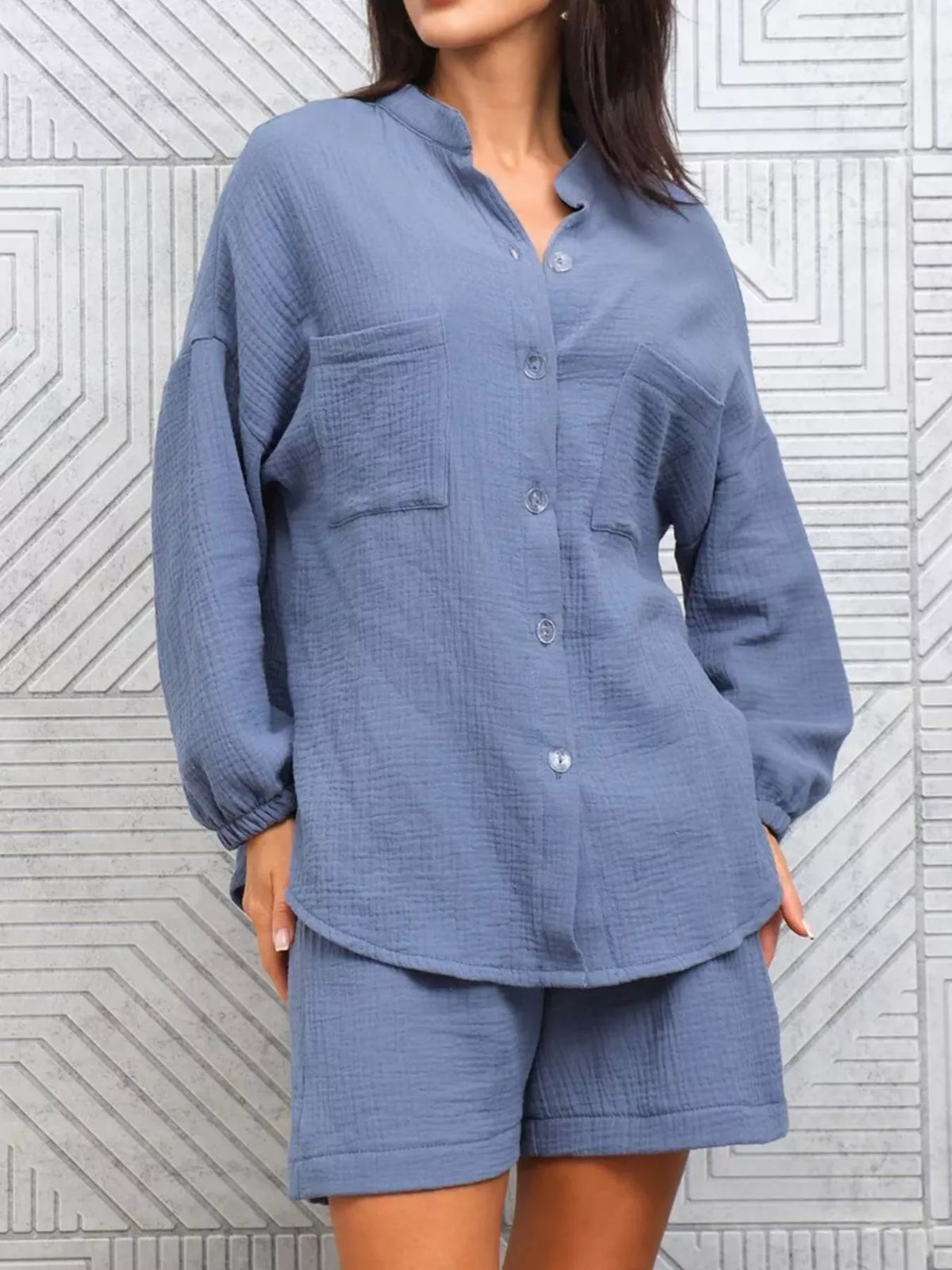 Button-Down Shirt and Shorts Set