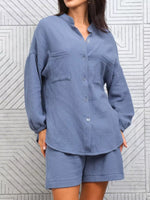 Button-Down Shirt and Shorts Set