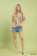 Umgee Jacquard Abstract Print Top