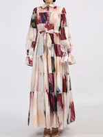 Tiered Tie Waist Maxi Dress
