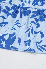 Floral Print Tiered Frilled Trim Flutter Sleeve Dress