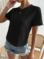 Waffle Knit Short Sleeve T-Shirt