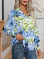 Printed Button Up Long Sleeve Shirt