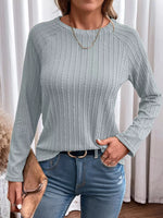 Textured Knit Long Sleeve T-Shirt