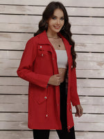 Drawstring Snap-Down Trench Coat