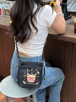 Embroidered Crossbody Bag with Rope Strap