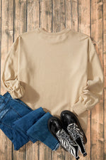 High-Low Round Neck Long Sleeve Sweatshirt