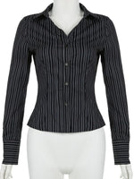 Striped Button-Down Collared Neck Shirt