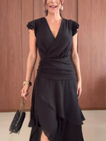 Asymmetrical Ruffled Hem Dress