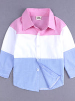 Children's Color Block Shirt & Ripped Jeans Set
