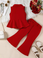 Sleeveless Blazer & Flare Pants Set
